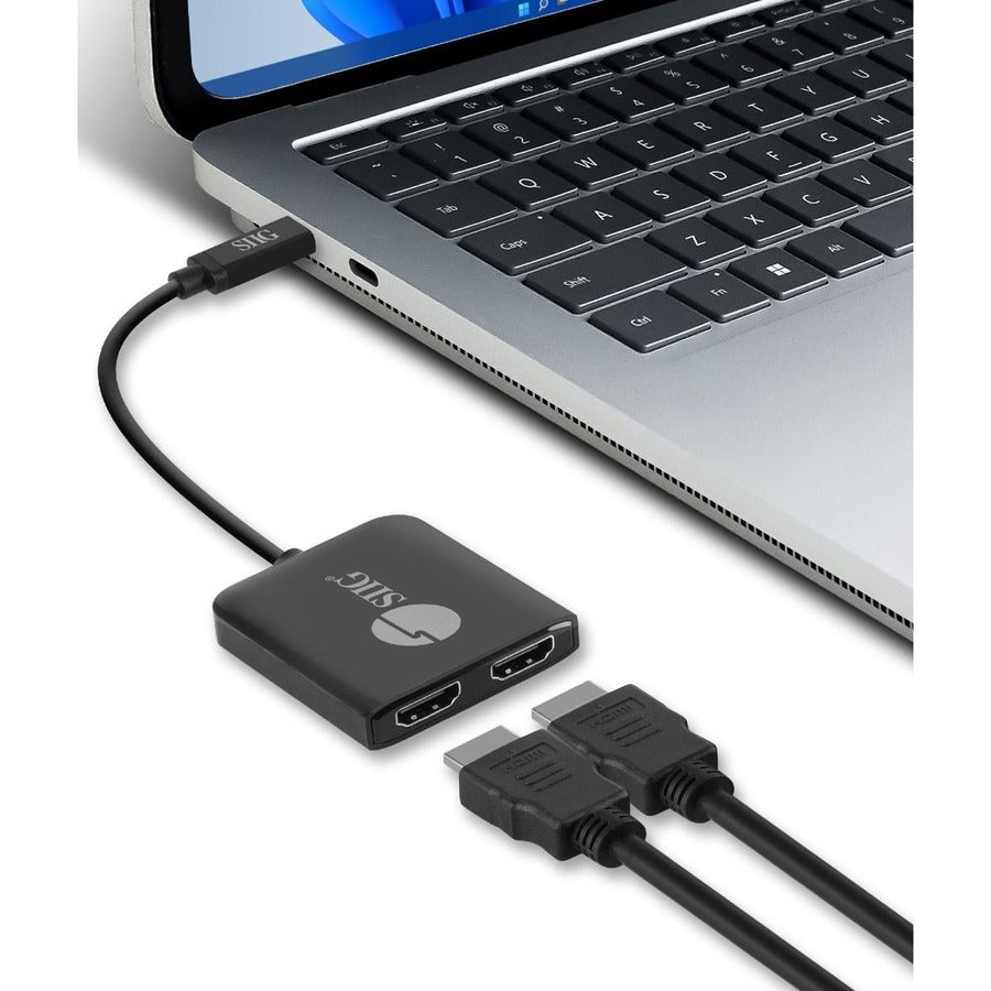 SIIG 1x2 USB-C to HDMI 4K60 MST Hub Splitter — CE-DP0T11-S1