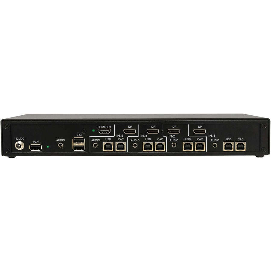 Tripp Lite by Eaton Secure KVM Switch, 4-Port, Single Head, DP to HDMI (x4), 4K, NIAP PP4.0, Audio, CAC, TAA — B002-HD1AC4-N4
