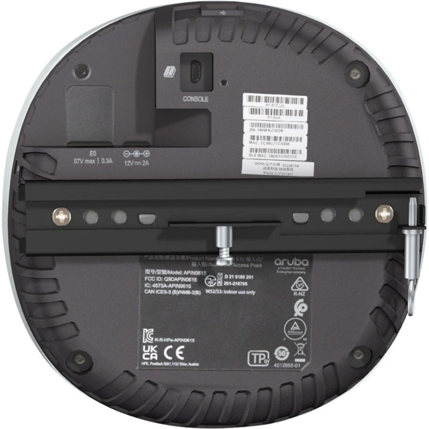 HPE AP-615 Tri Band 802.11ax 3.60 Gbit/s Wireless Access Point - Indoor - TAA Compliant — R7J55A