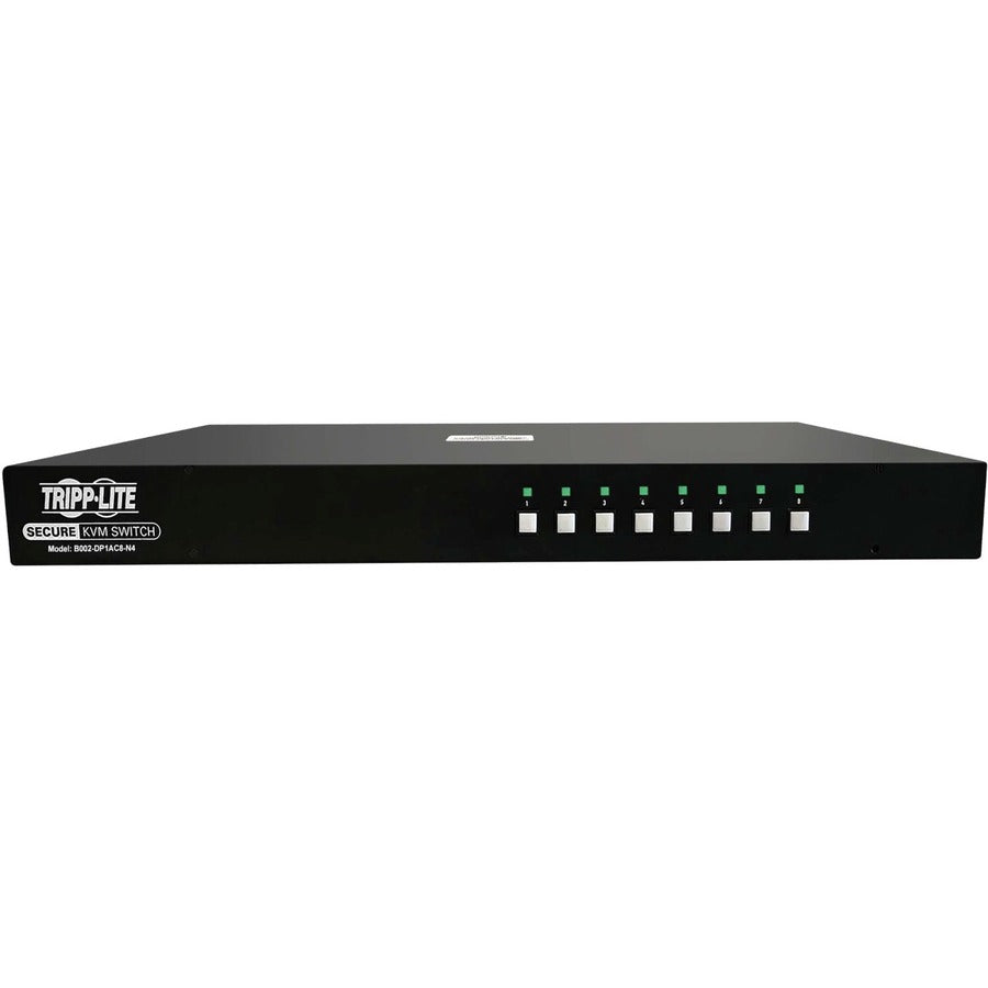 Tripp Lite by Eaton Secure KVM Switch, 8-Port, Single Head, DisplayPort to DisplayPort, 4K, NIAP PP4.0, Audio, CAC, TAA — B002-DP1AC8-N4