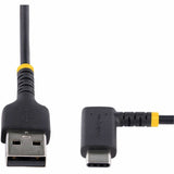 StarTech.com 3ft (1m) USB A to C Charging Cable Right Angle, Heavy Duty Fast Charge USB-C Cable, Durable and Rugged Aramid Fiber, 3A — R2ACR-1M-USB-CABLE