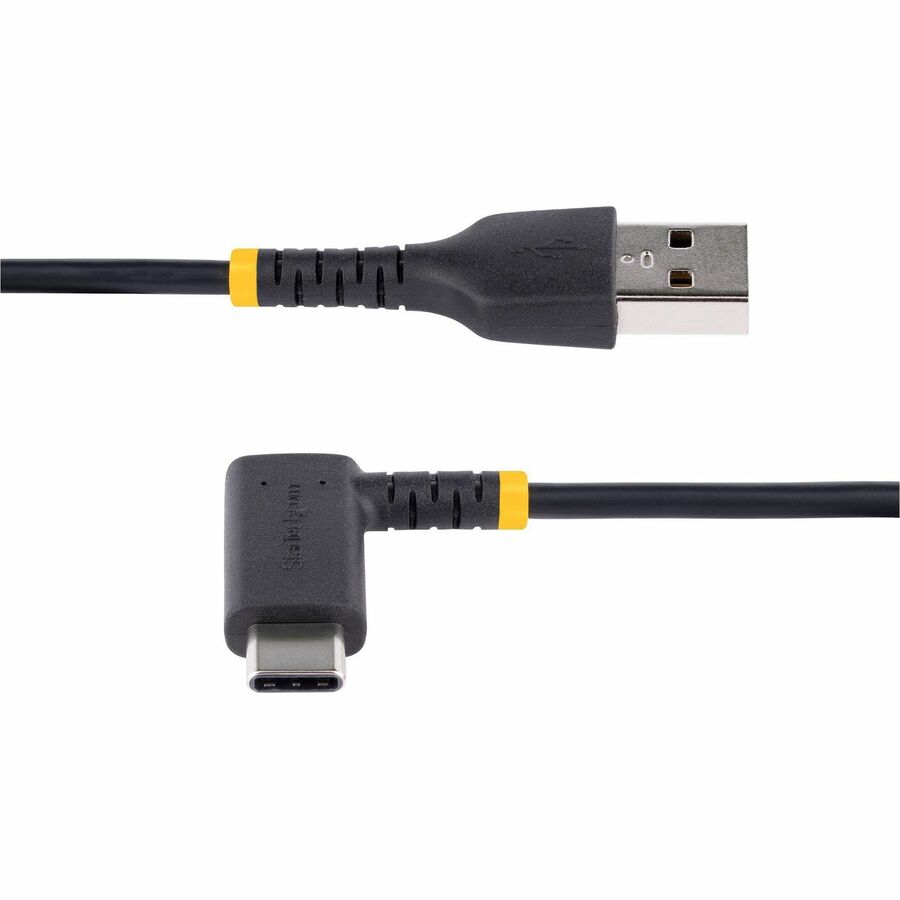 StarTech.com 6in (15cm) USB A to C Charging Cable Right Angle, Heavy Duty Fast Charge USB-C Cable, Durable and Rugged Aramid Fiber, 3A — R2ACR-15C-USB-CABLE