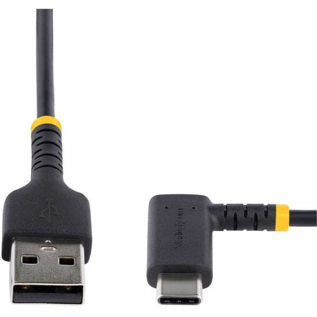 StarTech.com 6in (15cm) USB A to C Charging Cable Right Angle, Heavy Duty Fast Charge USB-C Cable, Durable and Rugged Aramid Fiber, 3A — R2ACR-15C-USB-CABLE
