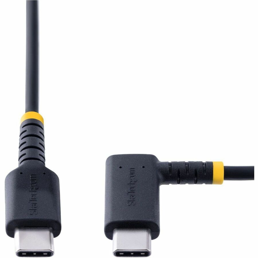 StarTech.com 3ft (1m) USB C Charging Cable Right Angle, 60W PD 3A, Heavy Duty Fast Charge USB-C Cable, Durable Rugged Aramid Fiber — R2CCR-1M-USB-CABLE