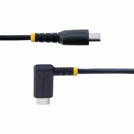 StarTech.com 6ft (2m) USB C Charging Cable Right Angle, 60W PD 3A, Heavy Duty Fast Charge USB-C Cable, Durable Rugged Aramid Fiber — R2CCR-2M-USB-CABLE