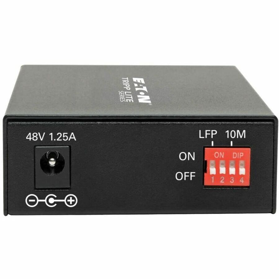 Eaton Tripp Lite Series Gigabit Multimode Fiber to Ethernet Media Converter, PoE+ - International Power Cables, 10/100/1000 LC, 850 nm, 550 m (1, 804 ft.) — N785-INT-PLCMM1