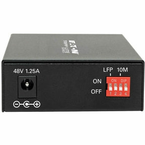 Eaton Tripp Lite Series Gigabit Multimode Fiber to Ethernet Media Converter, PoE+ - International Power Cables, 10/100/1000 LC, 850 nm, 550 m (1, 804 ft.) — N785-INT-PLCMM1