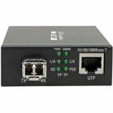 Eaton Tripp Lite Series Gigabit Multimode Fiber to Ethernet Media Converter, PoE+ - International Power Cables, 10/100/1000 LC, 850 nm, 550 m (1, 804 ft.) — N785-INT-PLCMM1