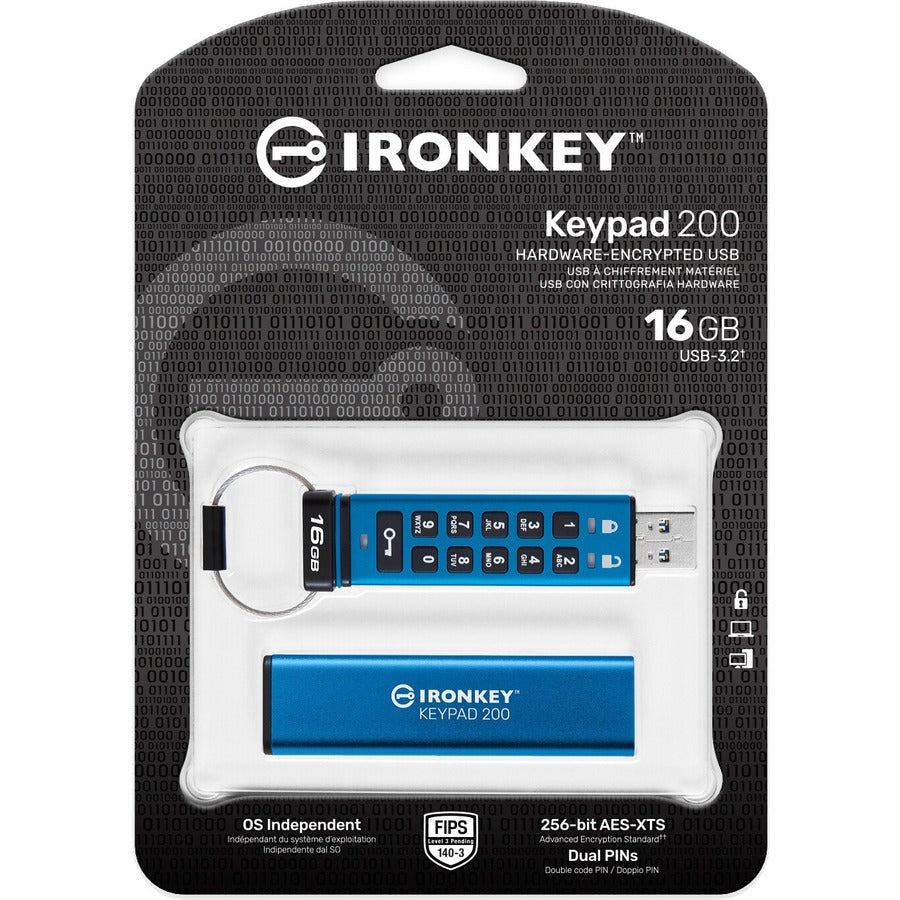 Kingston Keypad 200 16GB USB 3.2 (Gen 1) Type A Flash Drive — IKKP200/16GB