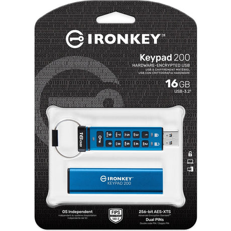 Kingston Keypad 200 16GB USB 3.2 (Gen 1) Type A Flash Drive — IKKP200/16GB