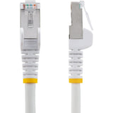 StarTech.com 7ft CAT6a Ethernet Cable, White Low Smoke Zero Halogen (LSZH) 10 GbE 100W PoE S/FTP Snagless RJ-45 Network Patch Cord — NLWH-7F-CAT6A-PATCH