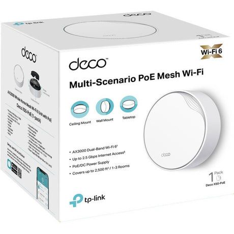 TP-Link Deco X50-PoE (1-pack) - Deco AX3000 PoE Mesh Wi-Fi, 1-Pack — DecoX50-PoE-1-pack