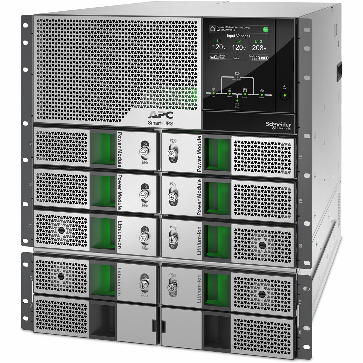 APC by Schneider Electric Smart-UPS Modular Ultra 20kW Scalable to 20kW N+1 Rackmount 208/240V — SRYL20K20RMXLT