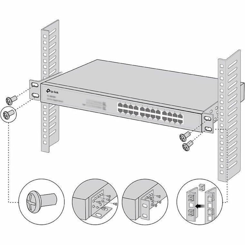 TP-Link RackMount Kit-19 - Rack-mounting Bracket Kit, Screws Included — RackMountKit-19