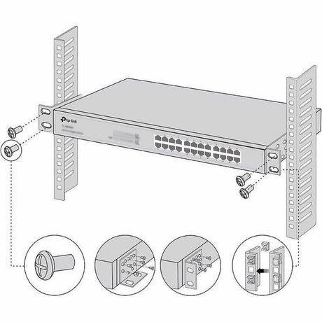 TP-Link RackMount Kit-19 - Rack-mounting Bracket Kit, Screws Included — RackMountKit-19