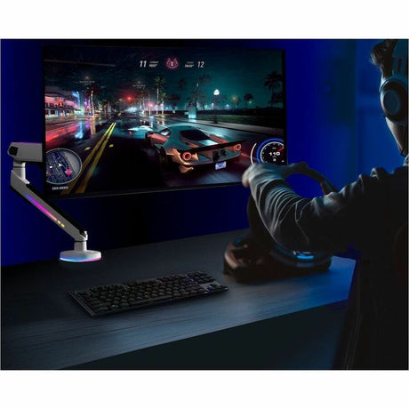 SIIG Mounting Arm for Monitor, Flat Panel Display, Curved Screen Display - White - Landscape/Portrait — CE-MT3J11-S2