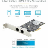 StarTech.com 2-Port 2.5G NBASE-T PCIe Network Card, Computer Network Card Interface, Intel® I225-V, Dual-Port Ethernet, Multi-Gigabit NIC — PR22GI-NETWORK-CARD