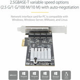 StarTech.com 4-Port 2.5G NBASE-T PCIe Network Card, Computer Network Card Interface, Intel® I225-V, Quad-Port Ethernet, Multi-Gigabit NIC — PR42GI-NETWORK-CARD