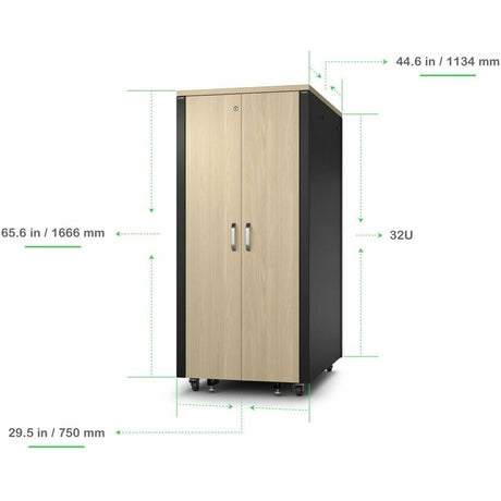 APC by Schneider Electric NetShelter Soundproof, 32U, Server Rack Enclosure, 120V, Maple — AR4032A