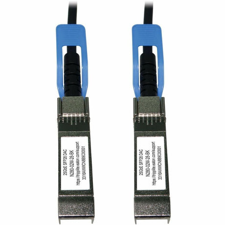Eaton Tripp Lite Series SFP28 to SFP28 25GbE Passive Twinax Copper Cable (M/M), SFP-H25G-CU2M Compatible, Black, 2 m (6.6 ft.) — N280-02M-28-BK