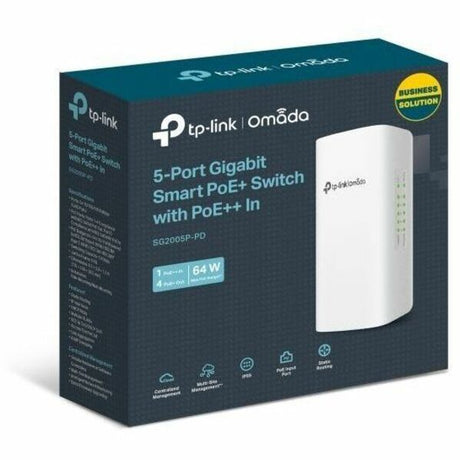 TP-Link Omada 5-Port Gigabit Smart Switch with 1-Port PoE++ In and 4-Port PoE+ Out — SG2005P-PD
