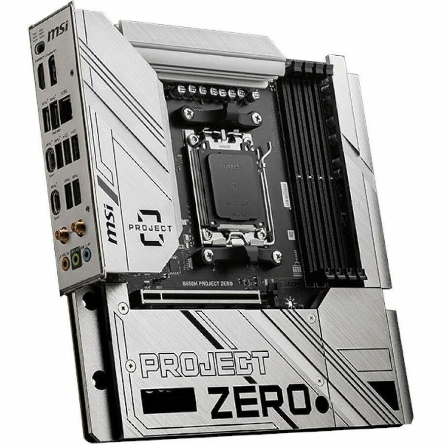 MSI B650M PROJECT ZERO Gaming Desktop Motherboard - AMD B650 Chipset - Socket AM5 - Micro ATX — B650MPZERO