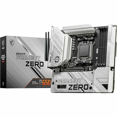 MSI B650M PROJECT ZERO Gaming Desktop Motherboard - AMD B650 Chipset - Socket AM5 - Micro ATX — B650MPZERO