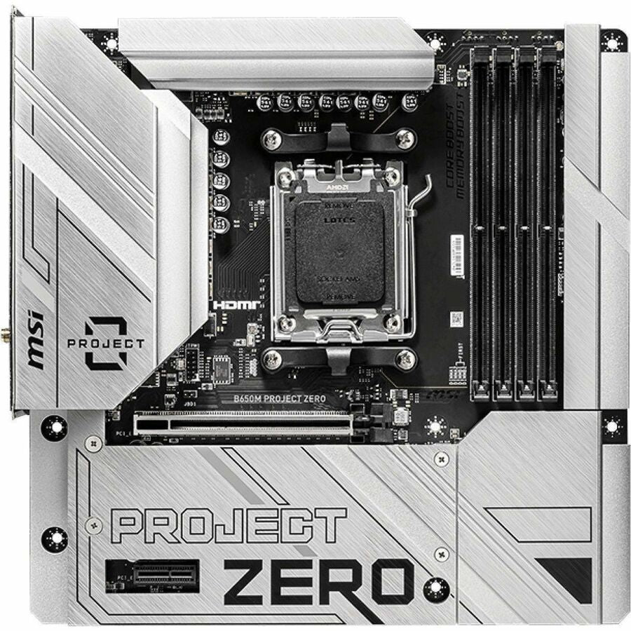 MSI B650M PROJECT ZERO Gaming Desktop Motherboard - AMD B650 Chipset - Socket AM5 - Micro ATX — B650MPZERO