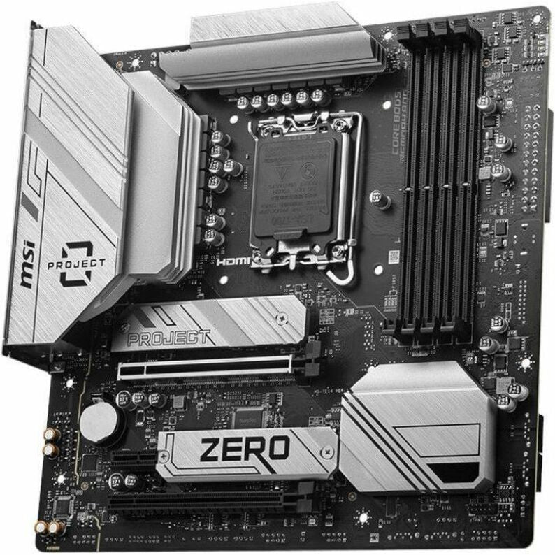 MSI B760M PROJECT ZERO Desktop Motherboard - Intel B760 Chipset - Socket LGA-1700 - Micro ATX — B760MPZERO
