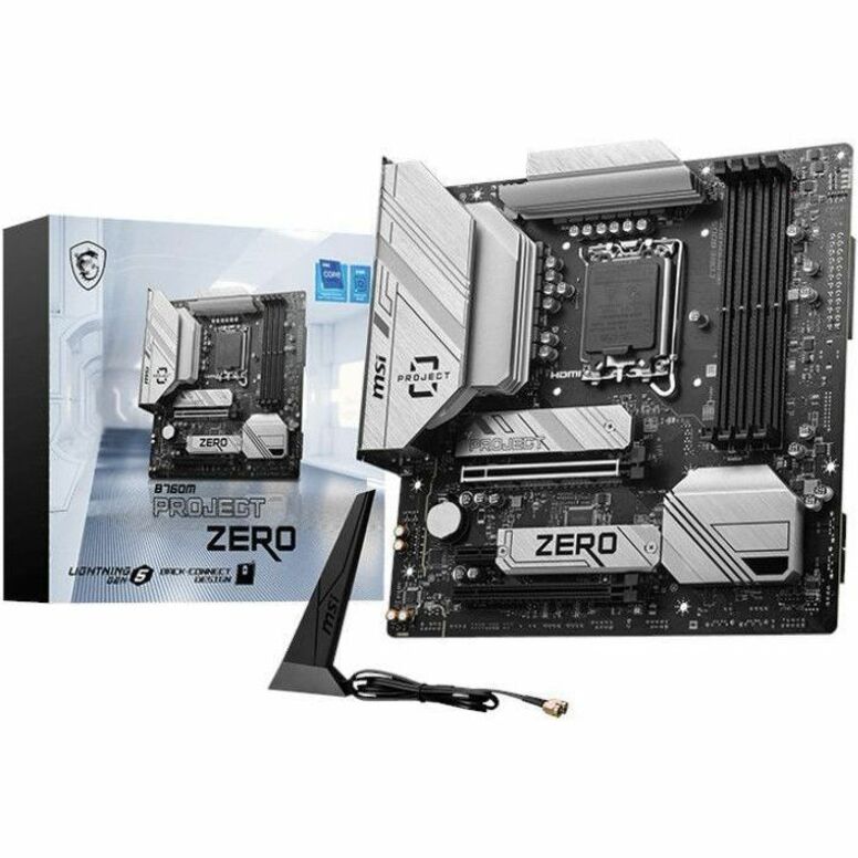 MSI B760M PROJECT ZERO Desktop Motherboard - Intel B760 Chipset - Socket LGA-1700 - Micro ATX — B760MPZERO