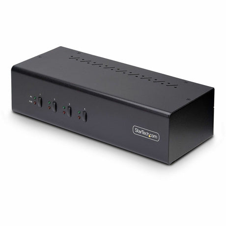 StarTech.com 4-Port Dual-Monitor DisplayPort KVM Switch, 4K 60 Hz, 2x USB 5Gbps Ports, Hotkey/Push-Button Switching, TAA Compliant — P4DD46A2-KVM-SWITCH
