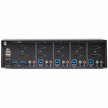 StarTech.com 4-Port Dual-Monitor DisplayPort KVM Switch, 4K 60 Hz, 2x USB 5Gbps Ports, Hotkey/Push-Button Switching, TAA Compliant — P4DD46A2-KVM-SWITCH