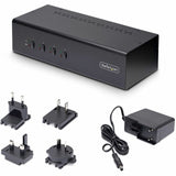 StarTech.com 4-Port Dual-Monitor DisplayPort KVM Switch, 4K 60 Hz, 2x USB 5Gbps Ports, Hotkey/Push-Button Switching, TAA Compliant — P4DD46A2-KVM-SWITCH