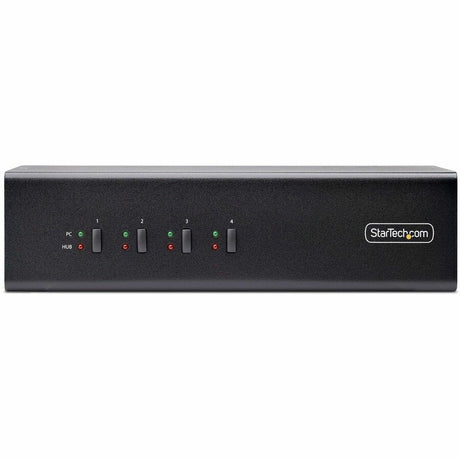 StarTech.com 4-Port Dual-Monitor DisplayPort KVM Switch, 4K 60 Hz, 2x USB 5Gbps Ports, Hotkey/Push-Button Switching, TAA Compliant — P4DD46A2-KVM-SWITCH