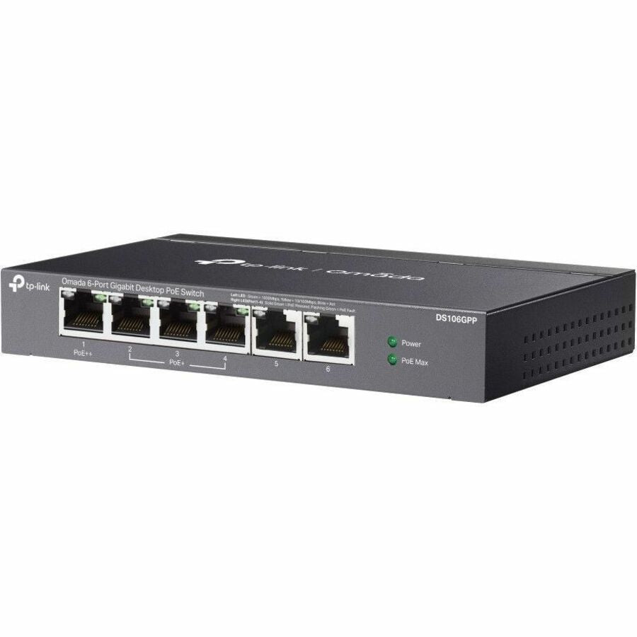 TP-Link Omada 6-Port Gigabit Desktop Switch with 3-Port PoE+ and 1-Port PoE++ — DS106GPP