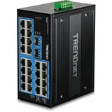 TRENDnet 26-Port Hardened Industrial Gigabit DIN-Rail Switch — TI-G262