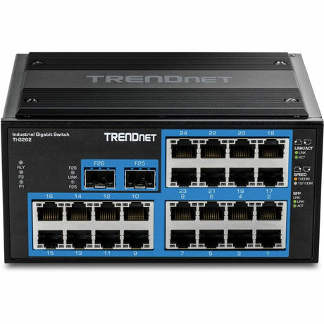 TRENDnet 26-Port Hardened Industrial Gigabit DIN-Rail Switch — TI-G262
