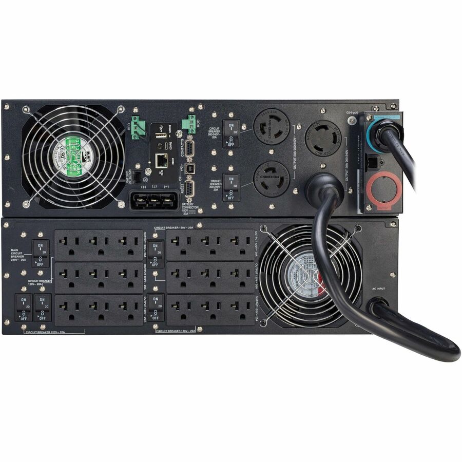 Eaton Tripp Lite Series SmartOnline 5000VA 4500W 120/208V Online Double-Conversion UPS with Stepdown Transformer - 18 5-20R, 2 L6-20R and 1 L6-30R Outlets, L6-30P Input, Network Card Included, Extended Run, 6U Battery Backup — SU5000RTF