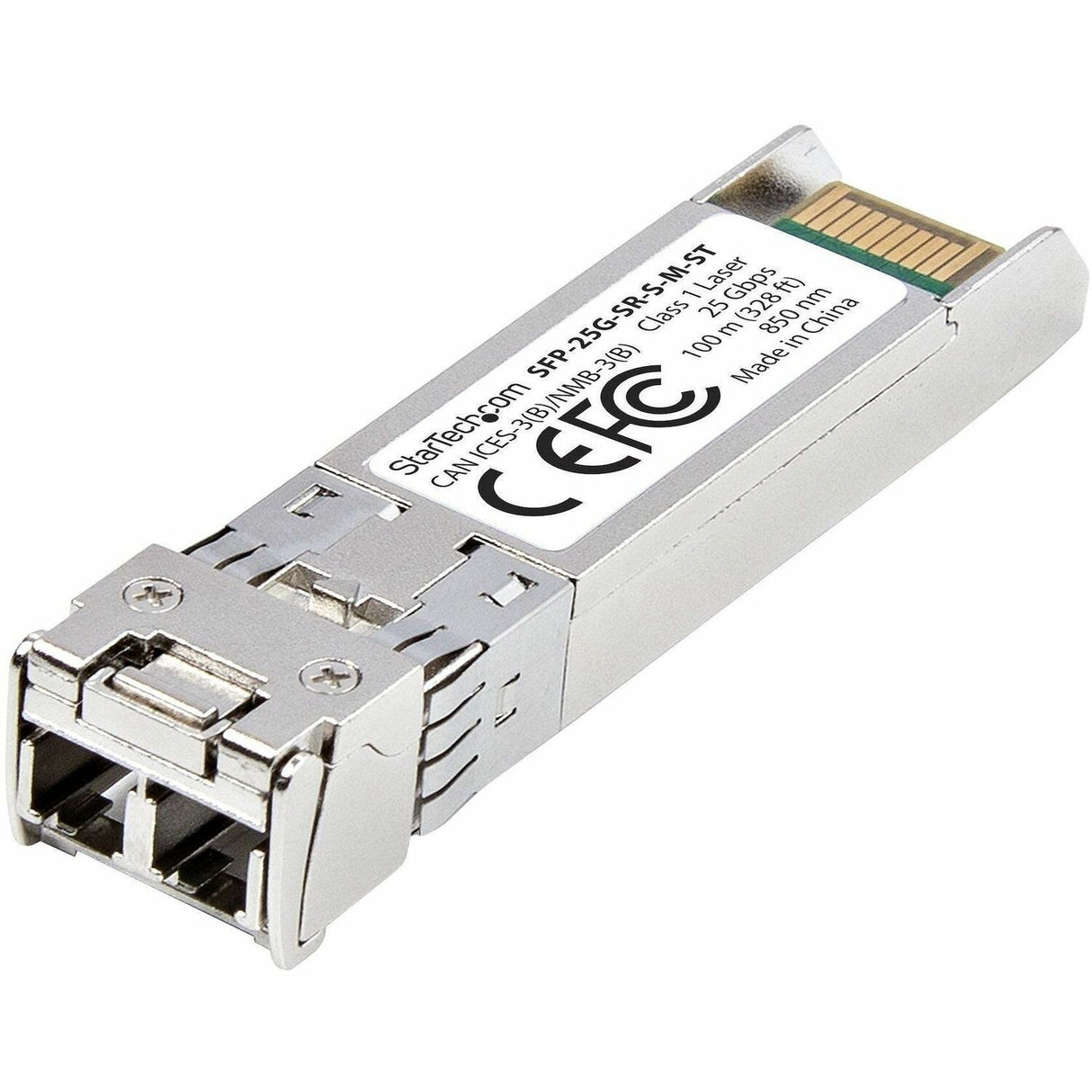 StarTech.com MSA-Compliant SFP-25G-SR-S SFP28 Module, 25 GB Multimode Fiber (MMF), 25GBASE-SR LC Transceiver, 850nm, 100m (328ft), DDM/DOM — SFP-25G-SR-S-M-ST