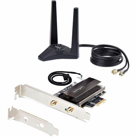 StarTech.com Wi-Fi 6E PCIe Network Card, Bluetooth 5.3, Magnetic Antenna Base, Tri-Band 802.11ax, AX5400 Wi-Fi NIC, Windows/Linux — PAX2235-WIFI-6E-CARD