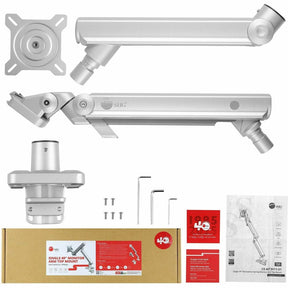 SIIG MTPRO Heavy Duty Desk Mount Single Monitor Arm - Up to 49"- Max load up to 44 lbs - VESA 75 & 100mm — CE-MT3V11-S1