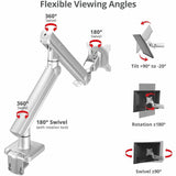 SIIG MTPRO Heavy Duty Desk Mount Single Monitor Arm - Up to 49"- Max load up to 44 lbs - VESA 75 & 100mm — CE-MT3V11-S1