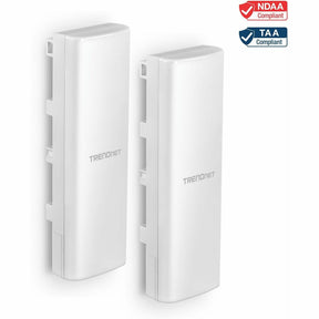 TRENDnet 14 dBi Wi-Fi 6 AX1200 Outdoor Directional PoE Access Point Bridge Kit, TEW-940APBO2K, Includes Two Preconfigured TEW-940APBO Access Points, 5 GHz Wi-Fi 6 Point-to-Point Bridge, White