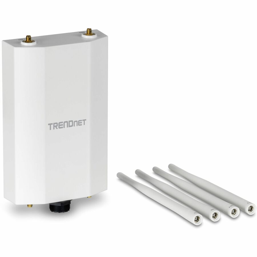 TRENDnet 5 dBi Wi-Fi 6 AX1800 Outdoor PoE+ Omni Directional Access Point, TEW-941APBO, Point-to-Point and Point-to-Multi-Point Bridge, IP67 Weather Rated Housing, PoE+ Powered, White