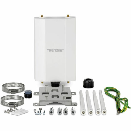 TRENDnet 5 dBi Wi-Fi 6 AX1800 Outdoor PoE+ Omni Directional Access Point, TEW-941APBO, Point-to-Point and Point-to-Multi-Point Bridge, IP67 Weather Rated Housing, PoE+ Powered, White