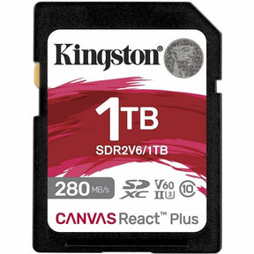 Kingston Canvas React Plus 1 TB Class 10/UHS-II (U3) V60 SDXC — SDR2V6/1TB