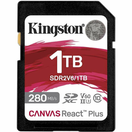 Kingston Canvas React Plus 1 TB Class 10/UHS-II (U3) V60 SDXC — SDR2V6/1TB