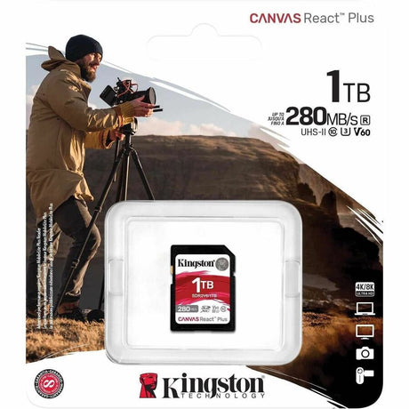 Kingston Canvas React Plus 1 TB Class 10/UHS-II (U3) V60 SDXC — SDR2V6/1TB