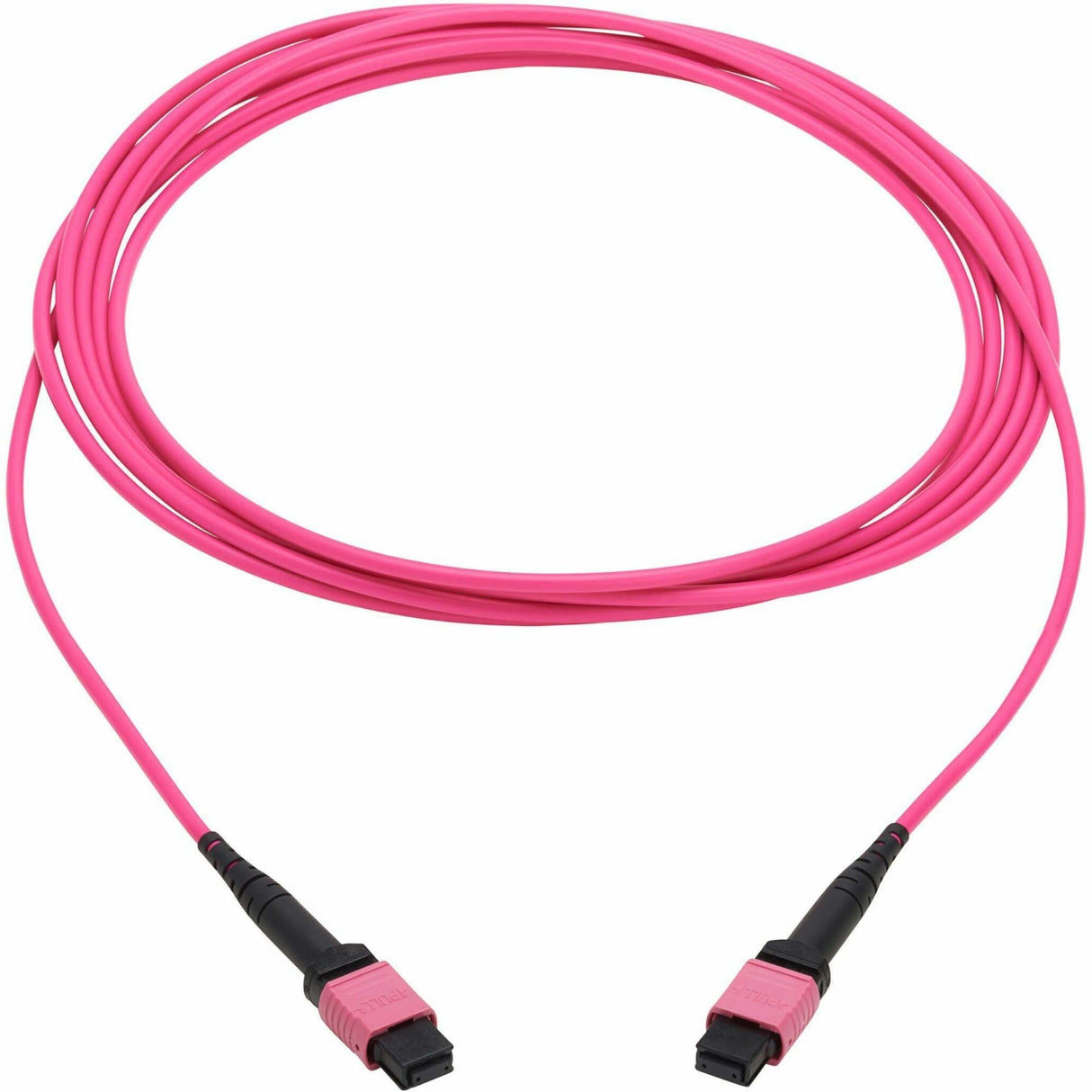 Eaton Tripp Lite Series 100G Multimode 50/125 OM4 Fiber Optic Cable (12F MTP/MPO-PC F/F), OFNP, Magenta, 3 m (9.8 ft.), TAA — N845B-03M-12MTA