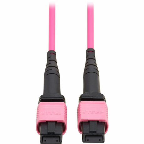 Eaton Tripp Lite Series 100G Multimode 50/125 OM4 Fiber Optic Cable (12F MTP/MPO-PC F/F), OFNP, Magenta, 3 m (9.8 ft.), TAA — N845B-03M-12MTA